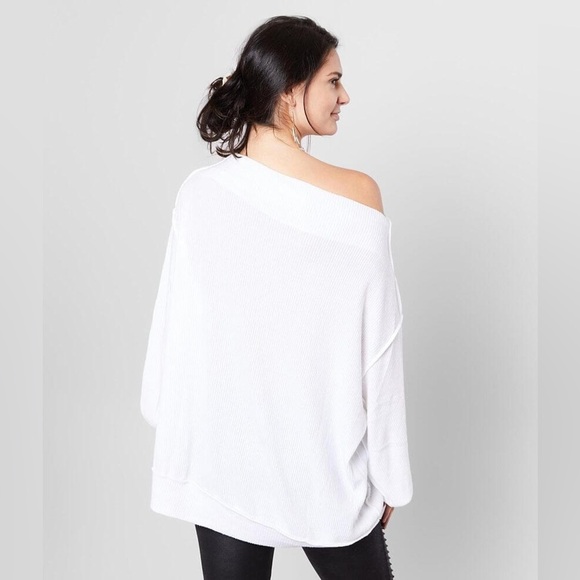 NEW Free People Main Squeeze Brushed Hacci Top White - Picture 2 of 12